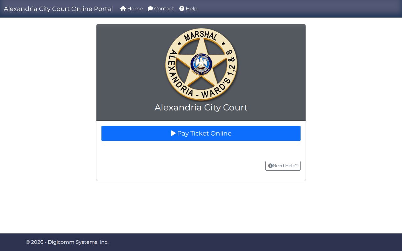 Online citation payment portal landing page used for Rapides Parish traffic ticket payments before a warrant check